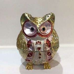 Owl Stash box Enamel & rhinestones